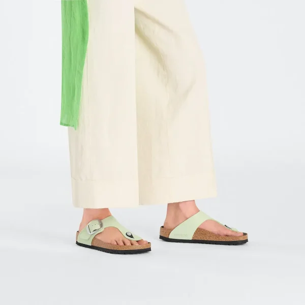 Gizeh Big Buckle Nubuck Leather Faded Lime - Image 2