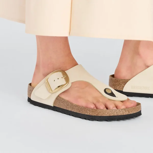 Gizeh Big Buckle Nubuck Leather Ecru - Image 3