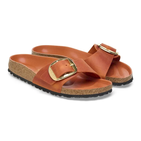 Madrid Big Buckle Oiled Leather Burnt Orange - Image 6