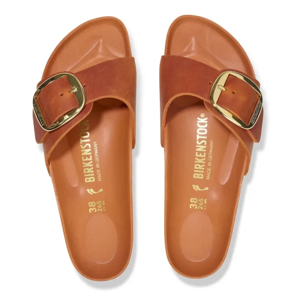Madrid Big Buckle Oiled Leather Burnt Orange - Image 5