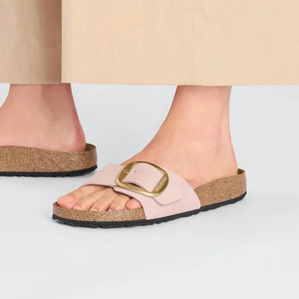 Madrid Big Buckle Nubuck Leather Soft Pink - Image 2