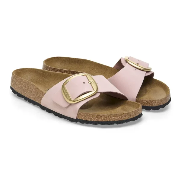 Madrid Big Buckle Nubuck Leather Soft Pink - Image 5