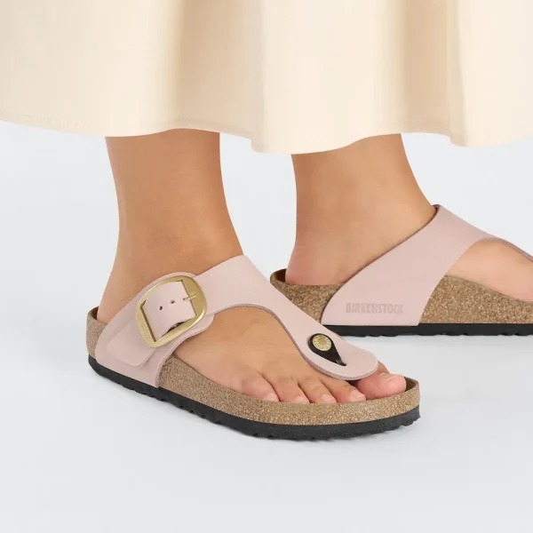 Gizeh Big Buckle Nubuck Leather Soft Pink - Image 3