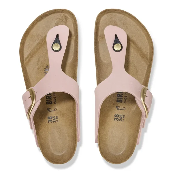 Gizeh Big Buckle Nubuck Leather Soft Pink - Image 5