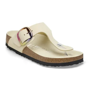 Gizeh Big Buckle Nubuck Leather Ecru
