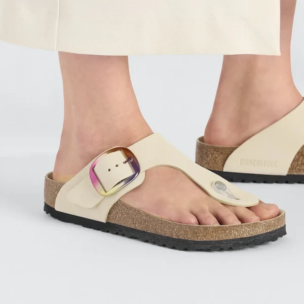 Gizeh Big Buckle Nubuck Leather Ecru - Image 3
