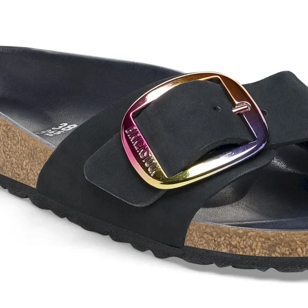 Madrid Big Buckle Nubuck Leather Black - Image 8