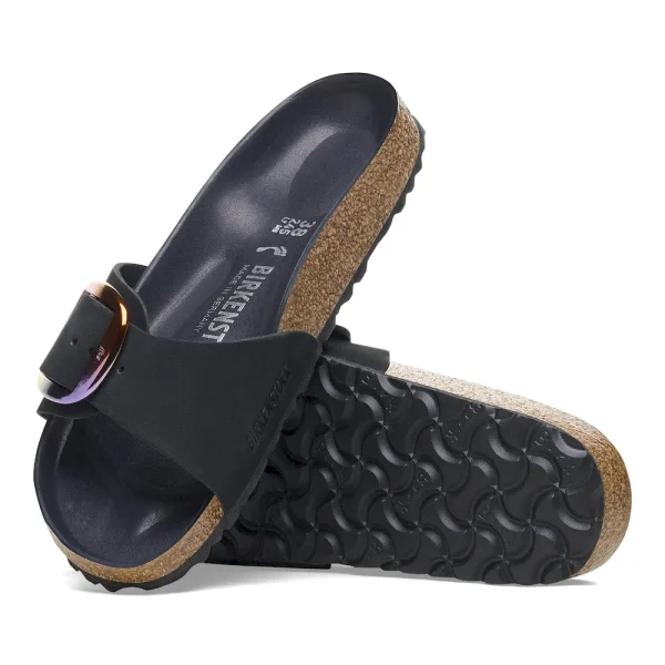 Madrid Big Buckle Nubuck Leather Black - Image 4