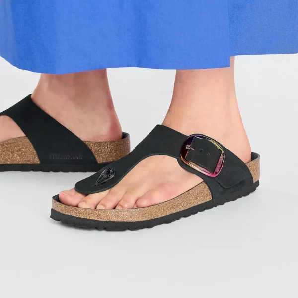 Gizeh Big Buckle Nubuck Leather Black - Image 2