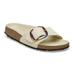 Madrid Big Buckle Nubuck Leather Ecru