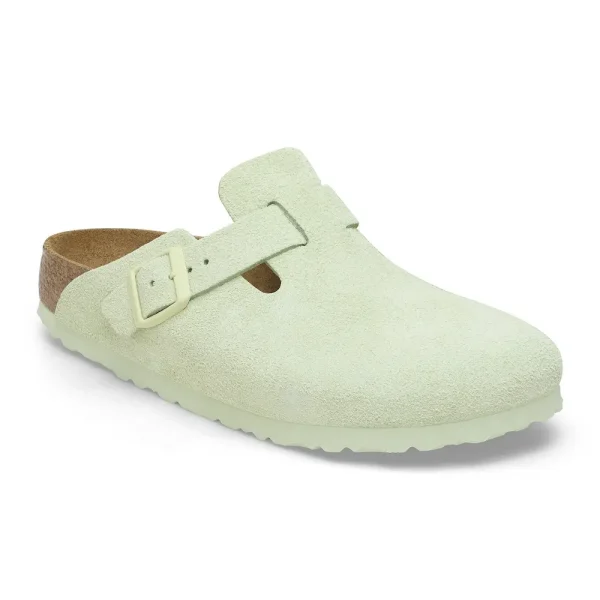 Boston Soft Footbed Suede Leather Faded Lime
