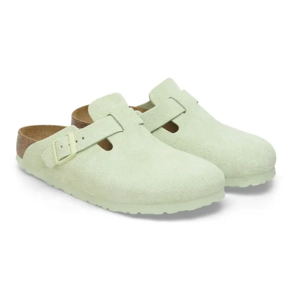Boston Soft Footbed Suede Leather Faded Lime - Image 4