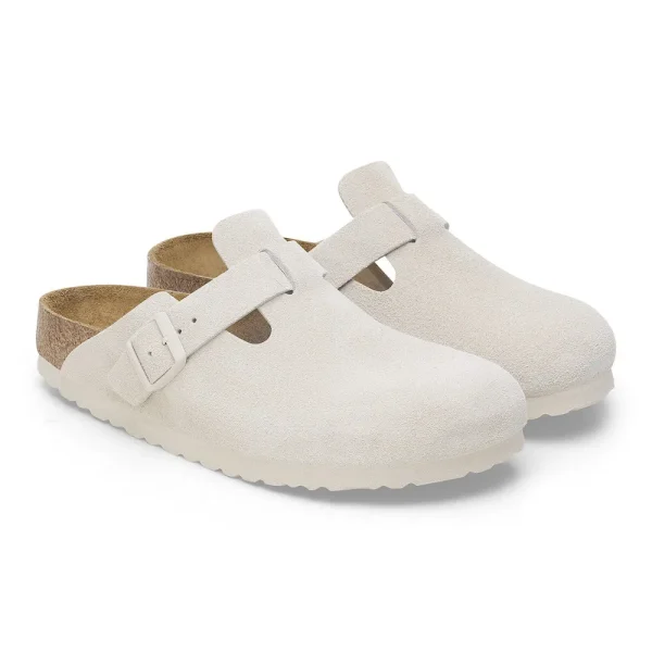 Boston Soft Footbed Suede Leather Antique White - Image 6