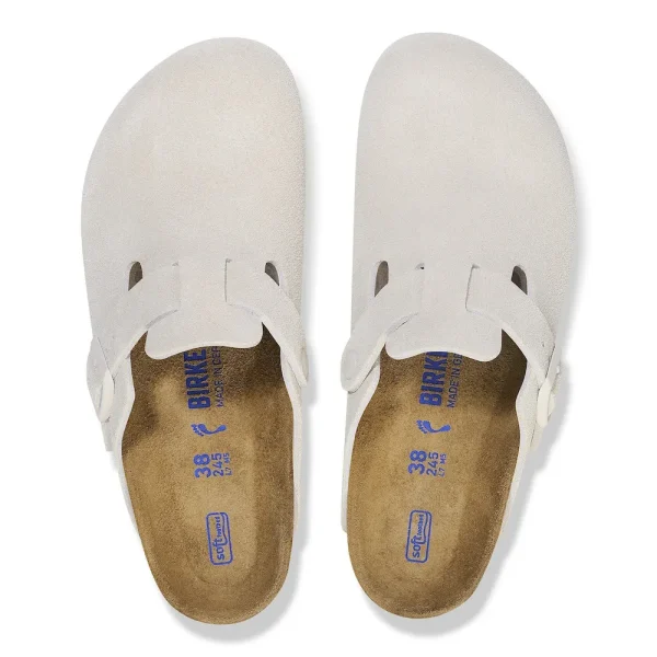 Boston Soft Footbed Suede Leather Antique White - Image 5