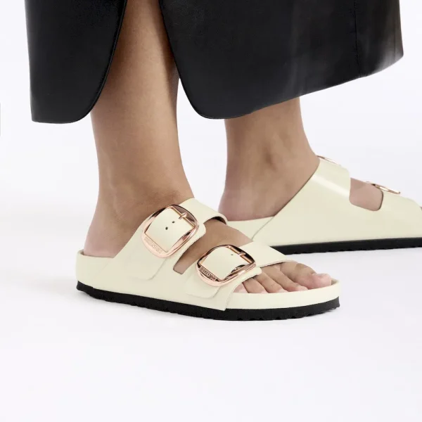 Arizona Big Buckle Natural Leather Patent High Shine Ecru - Image 3