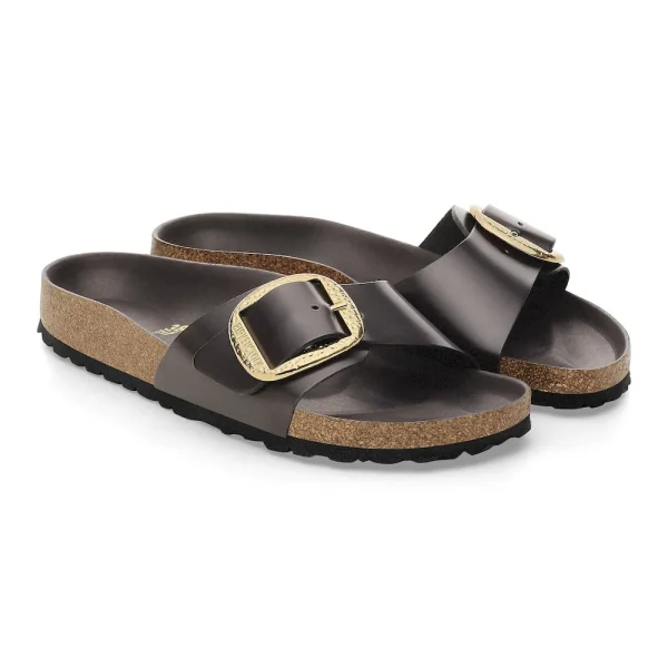 Madrid Hammered Big Buckle Natural Leather Patent High-Shine Espresso - Image 4