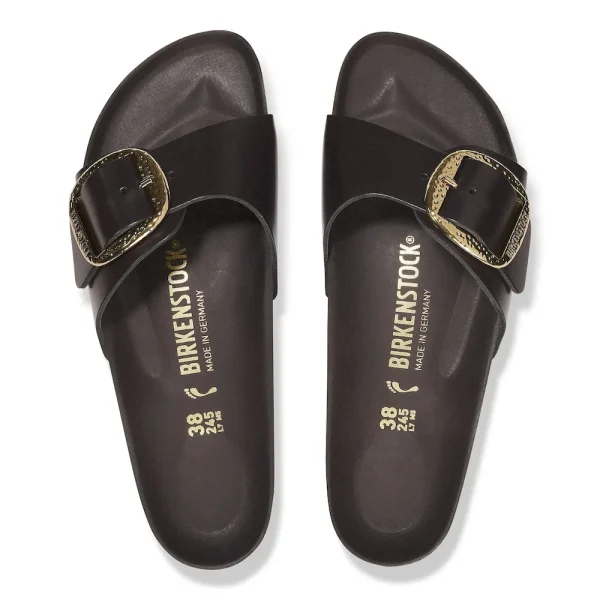 Madrid Hammered Big Buckle Natural Leather Patent High-Shine Espresso - Image 3