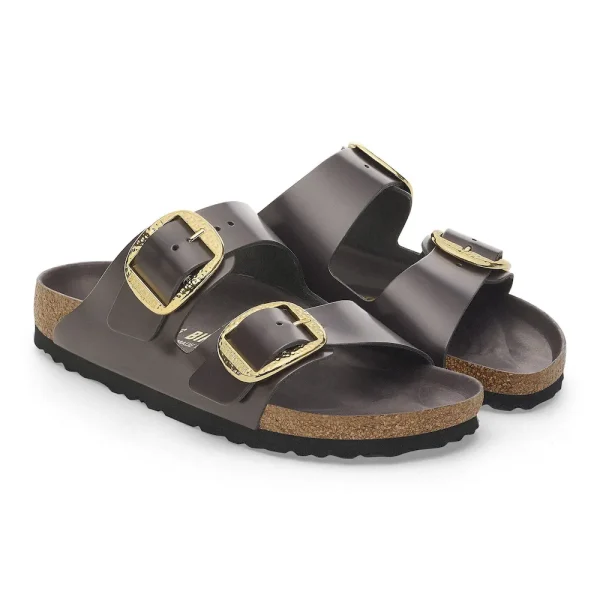 Arizona Hammered Big Buckle Natural Leather Patent High-Shine Espresso - Image 4