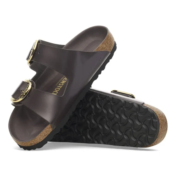 Arizona Hammered Big Buckle Natural Leather Patent High-Shine Espresso - Image 2