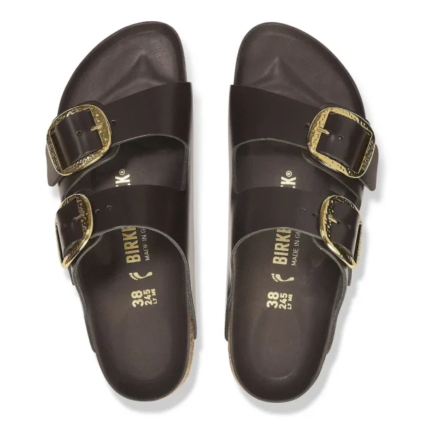 Arizona Hammered Big Buckle Natural Leather Patent High-Shine Espresso - Image 3