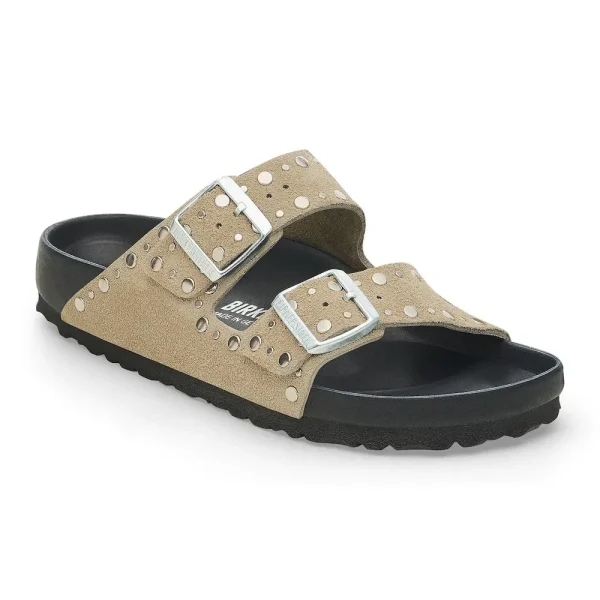 Arizona Rivets Suede Leather Taupe