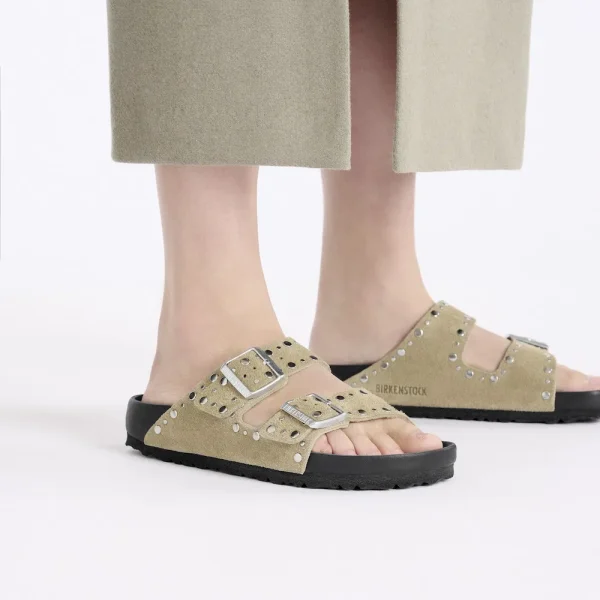 Arizona Rivets Suede Leather Taupe - Image 3