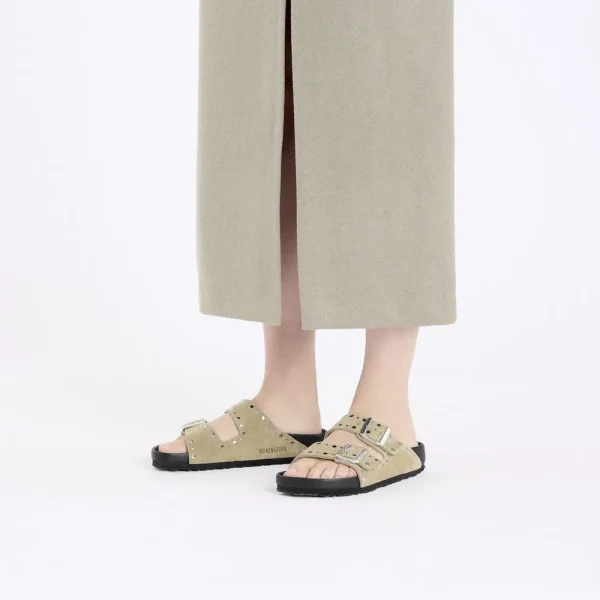 Arizona Rivets Suede Leather Taupe - Image 2