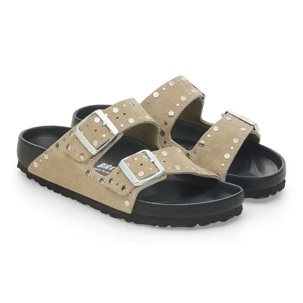Arizona Rivets Suede Leather Taupe - Image 6