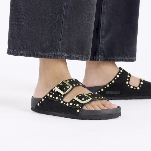 Arizona Rivets Suede Leather Black - Image 3