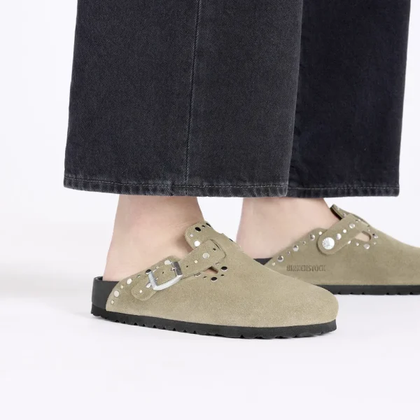 Boston Rivets Suede Leather Taupe - Image 3