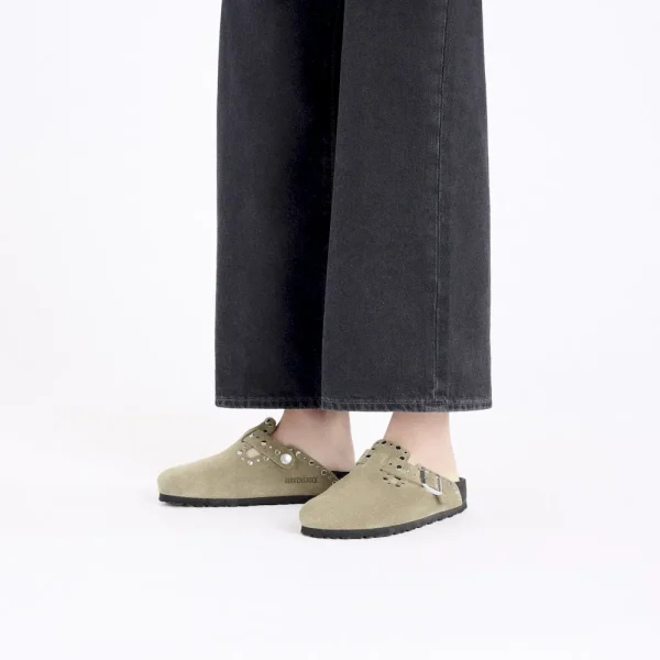 Boston Rivets Suede Leather Taupe - Image 2