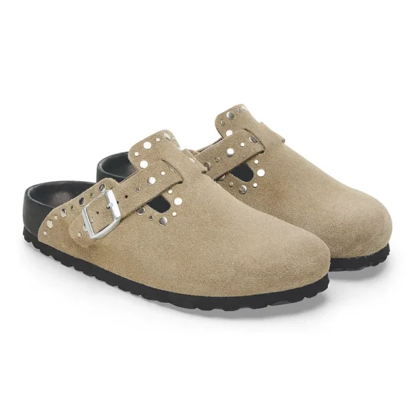 Boston Rivets Suede Leather Taupe - Image 6