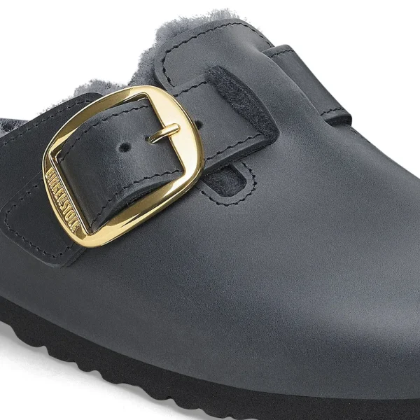 Boston Big Buckle Shearling Oiled Leather Midnight Blue - Image 8