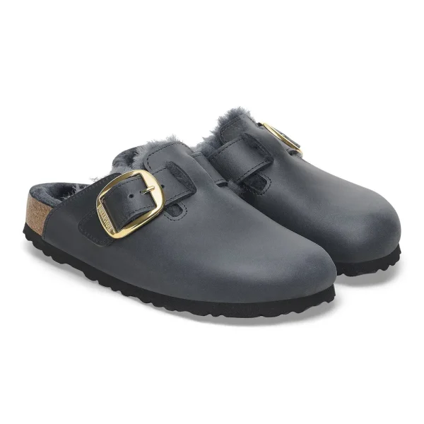 Boston Big Buckle Shearling Oiled Leather Midnight Blue - Image 6