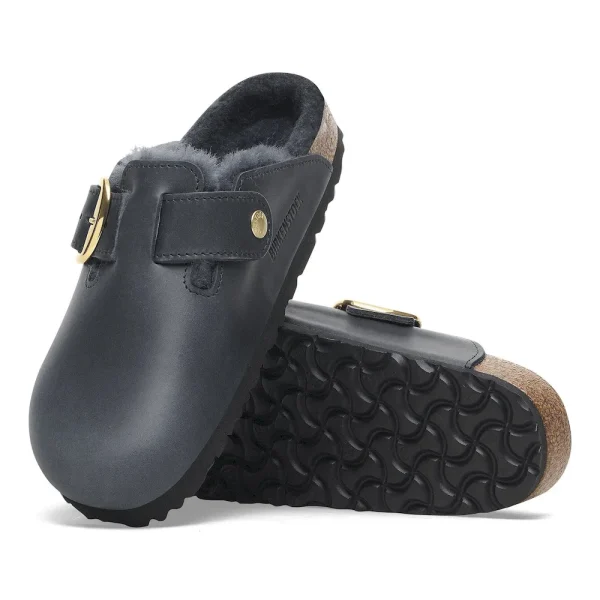 Boston Big Buckle Shearling Oiled Leather Midnight Blue - Image 4