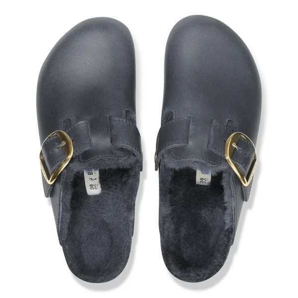 Boston Big Buckle Shearling Oiled Leather Midnight Blue - Image 5