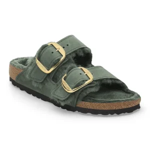Arizona Big Buckle Shearling Oiled Leather Thyme