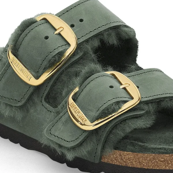Arizona Big Buckle Shearling Oiled Leather Thyme - Image 8
