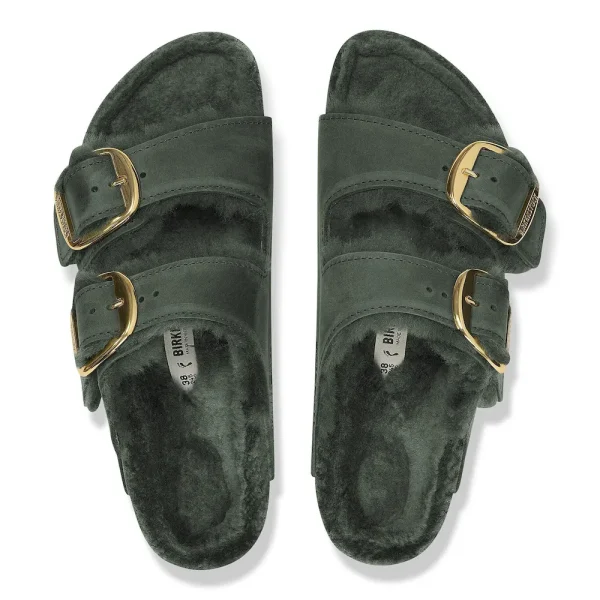 Arizona Big Buckle Shearling Oiled Leather Thyme - Image 5