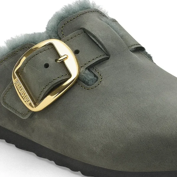 Boston Big Buckle Shearling Oiled Leather Thyme - Image 8