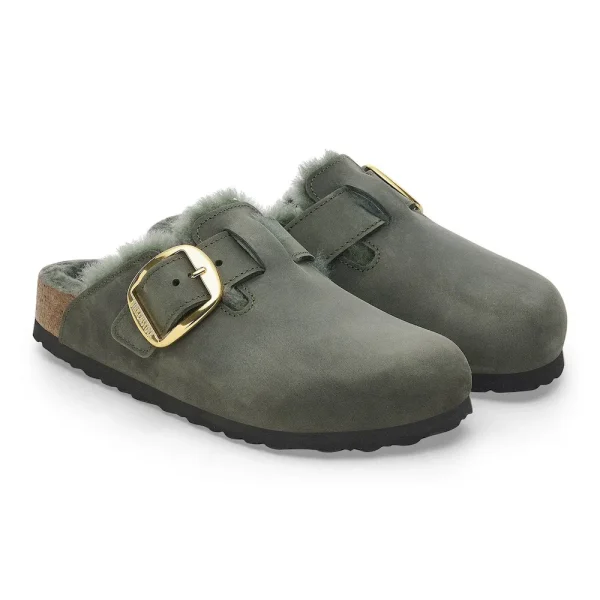 Boston Big Buckle Shearling Oiled Leather Thyme - Image 6