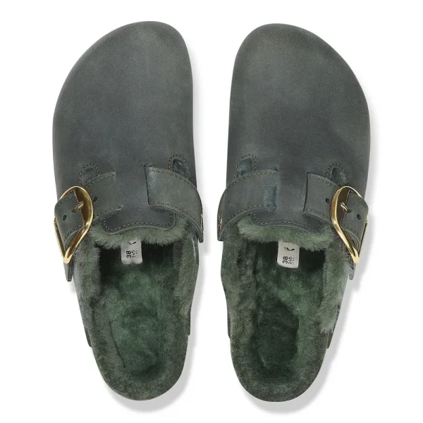 Boston Big Buckle Shearling Oiled Leather Thyme - Image 5