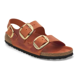 Milano Big Buckle Oiled Leather Burnt Orange
