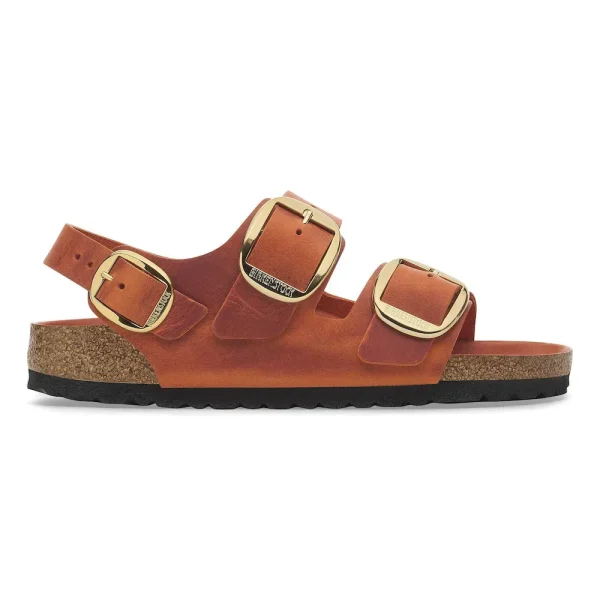 Milano Big Buckle Oiled Leather Burnt Orange - Image 7