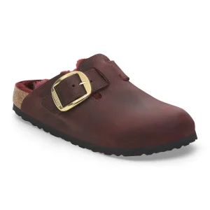 Boston Big Buckle Shearling Oiled Leather Zinfandel
