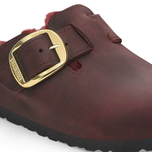 Boston Big Buckle Shearling Oiled Leather Zinfandel - Image 8