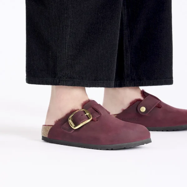 Boston Big Buckle Shearling Oiled Leather Zinfandel - Image 3