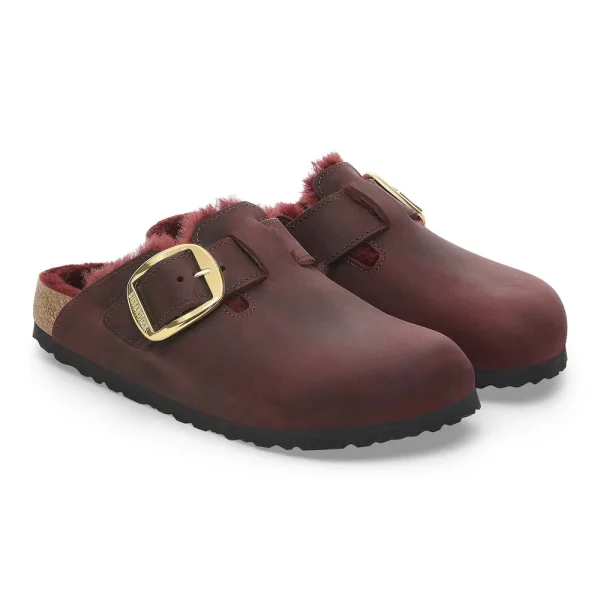 Boston Big Buckle Shearling Oiled Leather Zinfandel - Image 6