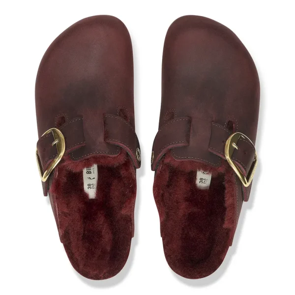 Boston Big Buckle Shearling Oiled Leather Zinfandel - Image 5
