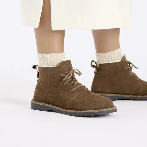 Uppsala Mid Shearling Suede Leather Dark Tea - Image 3